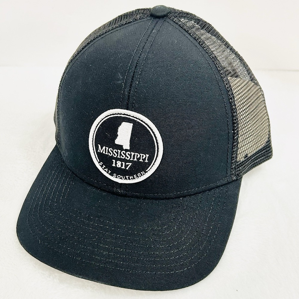 The‎ State Company Mississippi Circle Patch Trucker Hat Cap Adjustable Black